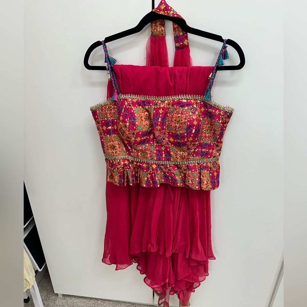 Trendy three piece Indowestern Indian Pakistani party wear